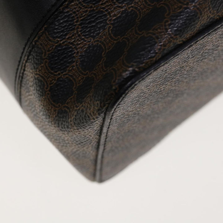 Celine Macadam Canvas Vany Cosmetic Pouch PVC Leather Black  65328A