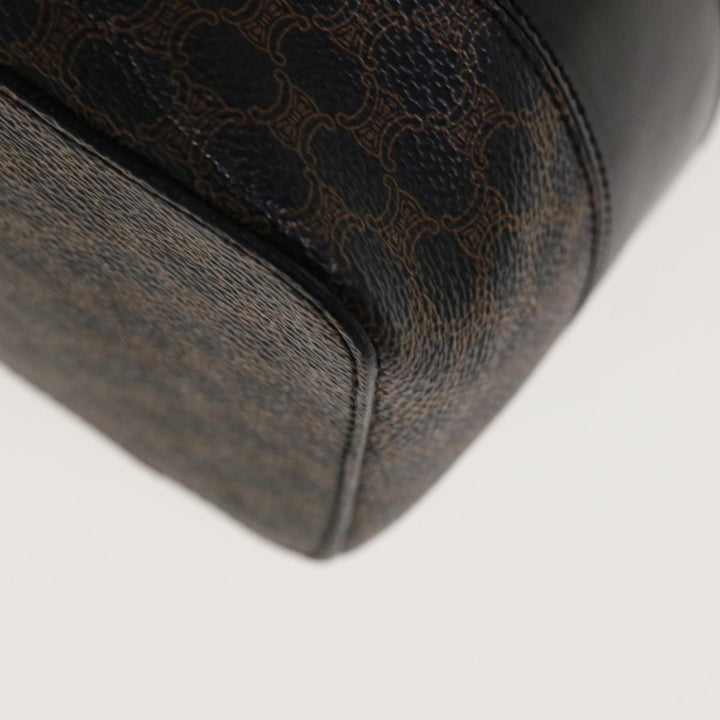Celine Macadam Canvas Vany Cosmetic Pouch PVC Leather Black  65328A