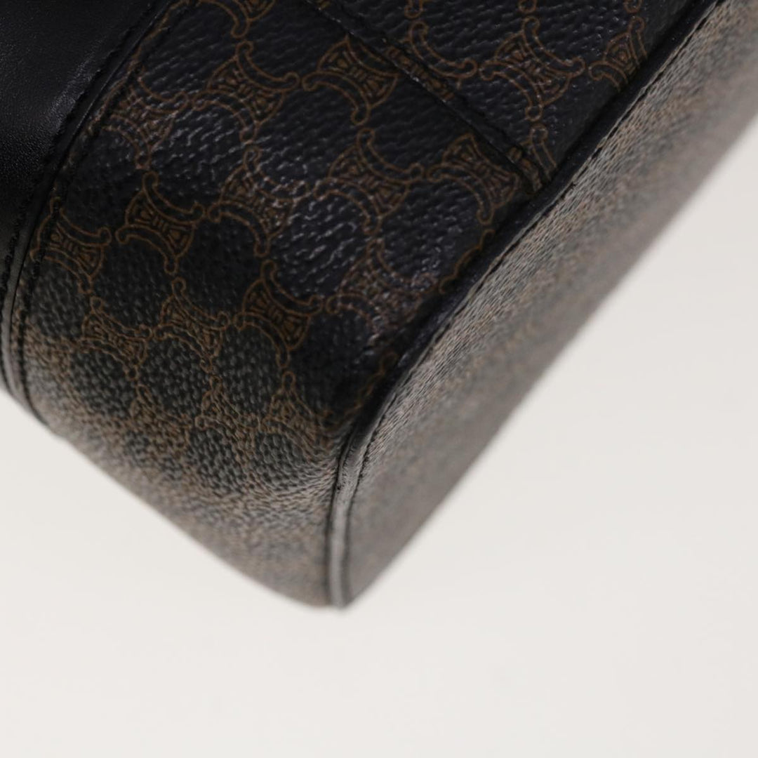 Celine Macadam Canvas Vany Cosmetic Pouch PVC Leather Black  65328A