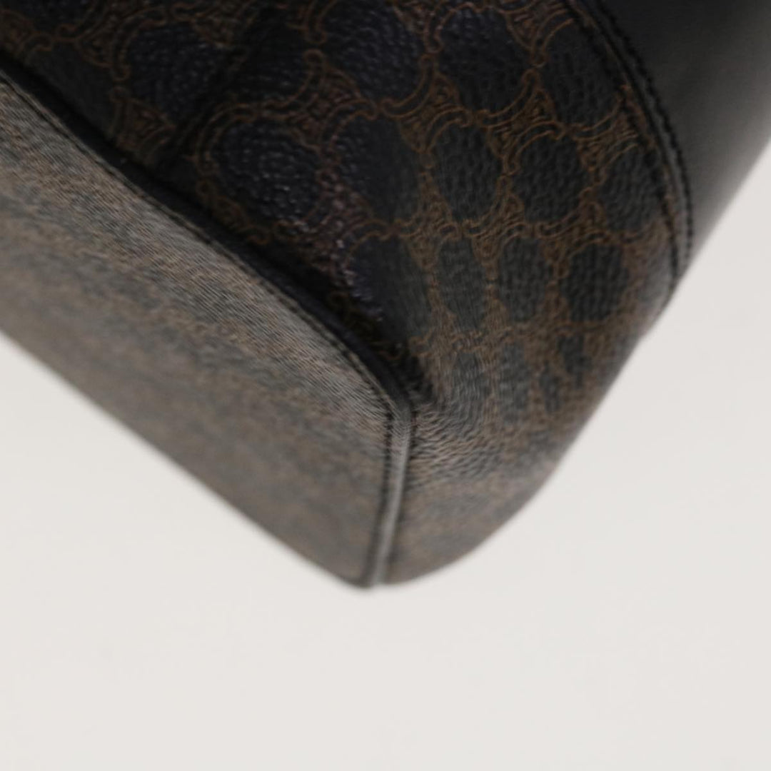 Celine Macadam Canvas Vany Cosmetic Pouch PVC Leather Black  65328A