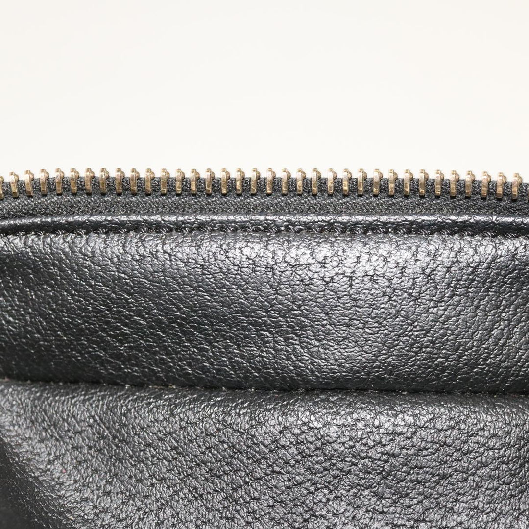 Celine Macadam Canvas Vany Cosmetic Pouch PVC Leather Black  65328A