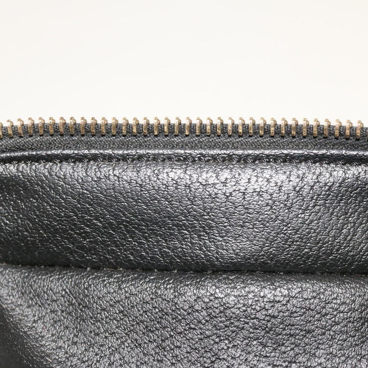 Celine Macadam Canvas Vany Cosmetic Pouch PVC Leather Black  65328A
