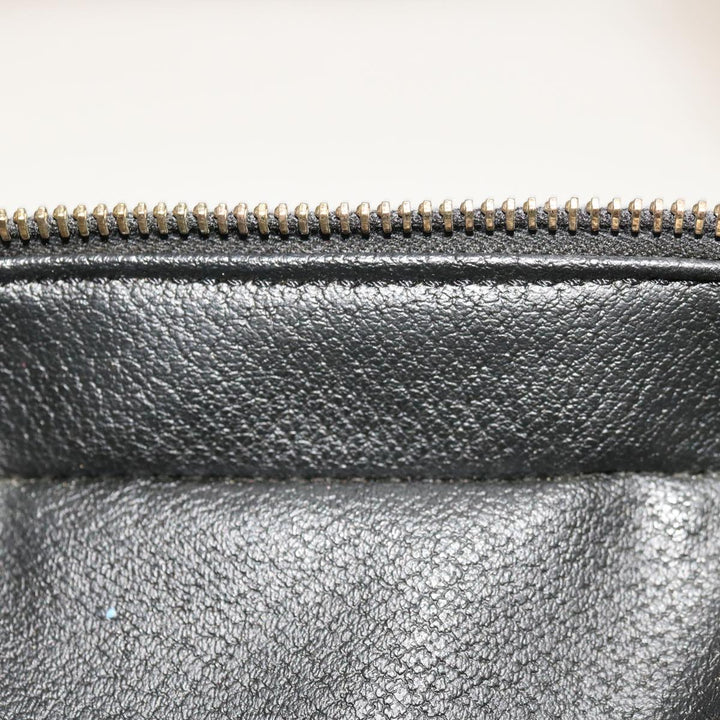 Celine Macadam Canvas Vany Cosmetic Pouch PVC Leather Black  65328A