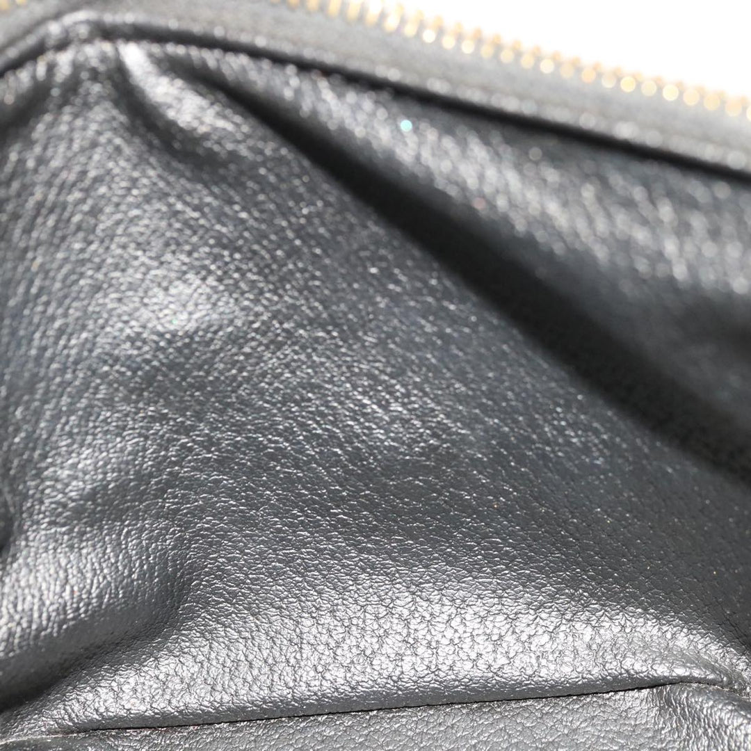 Celine Macadam Canvas Vany Cosmetic Pouch PVC Leather Black  65328A