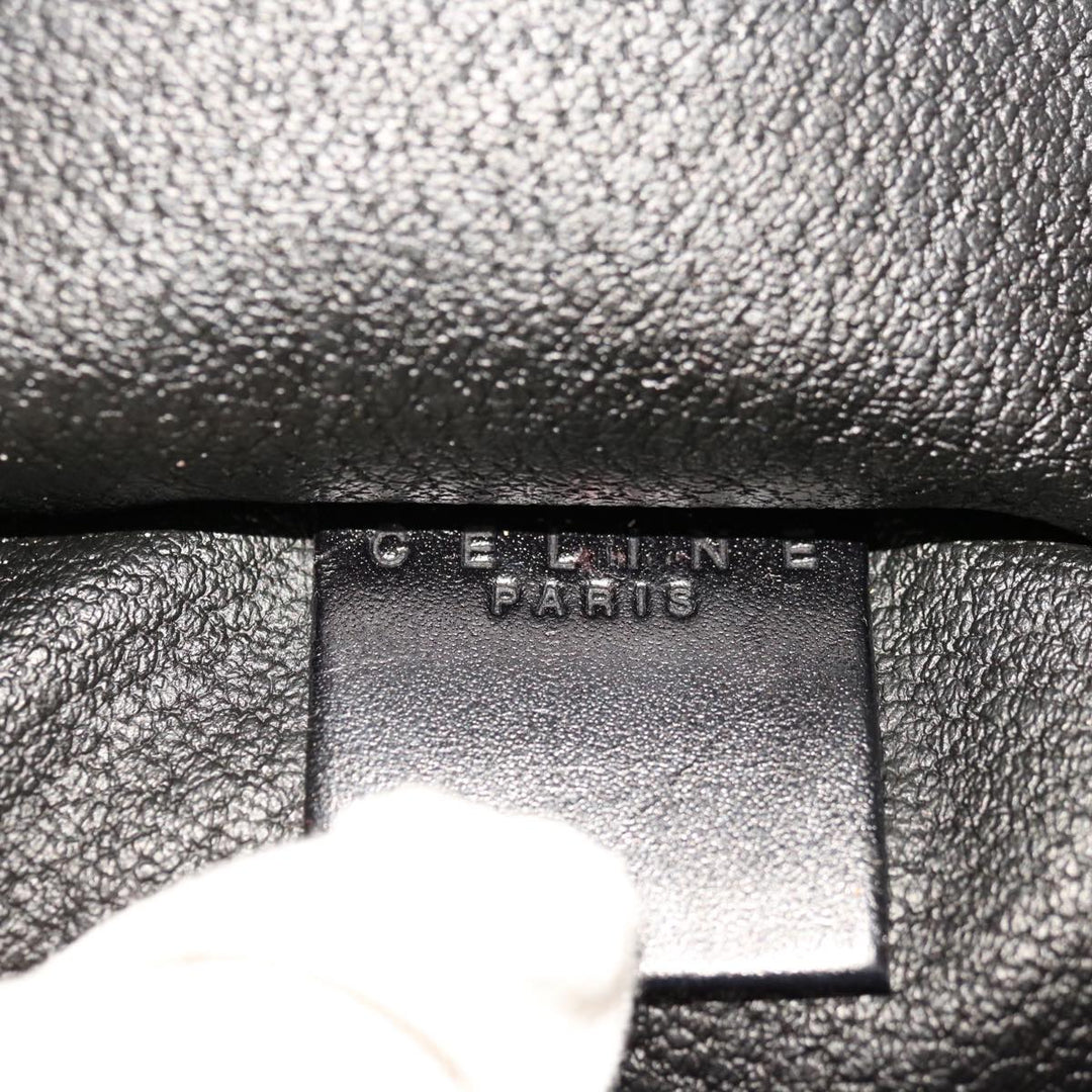 Celine Macadam Canvas Vany Cosmetic Pouch PVC Leather Black  65328A