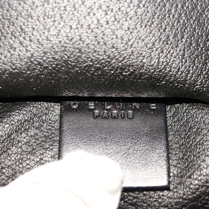Celine Macadam Canvas Vany Cosmetic Pouch PVC Leather Black  65328A