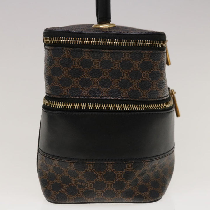 Celine Macadam Canvas Vany Cosmetic Pouch PVC Leather Black  65328A