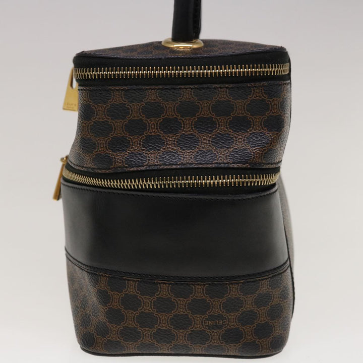 Celine Macadam Canvas Vany Cosmetic Pouch PVC Leather Black  65328A