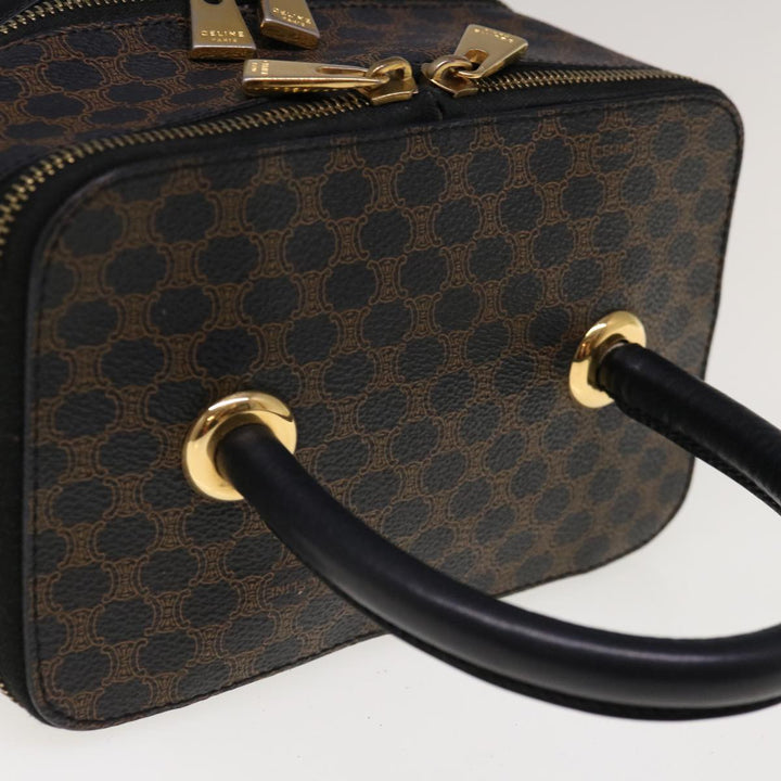 Celine Macadam Canvas Vany Cosmetic Pouch PVC Leather Black  65328A
