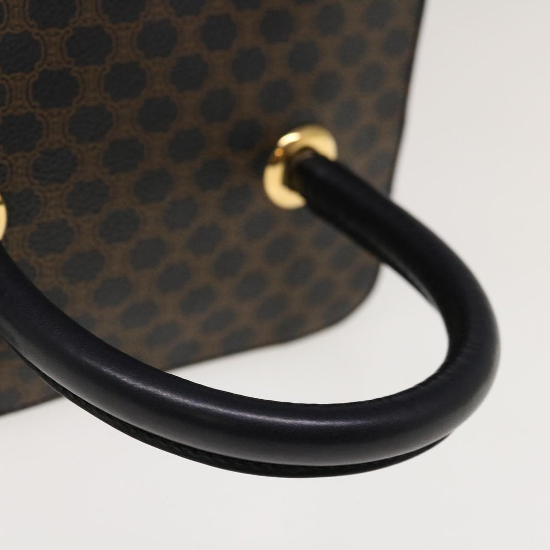 Celine Macadam Canvas Vany Cosmetic Pouch PVC Leather Black  65328A