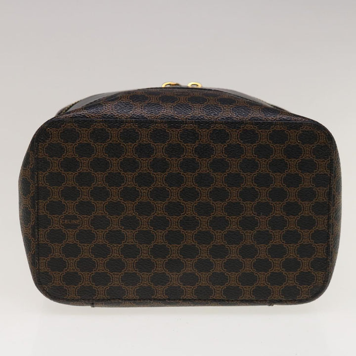 Celine Macadam Canvas Vany Cosmetic Pouch PVC Leather Black  65328A