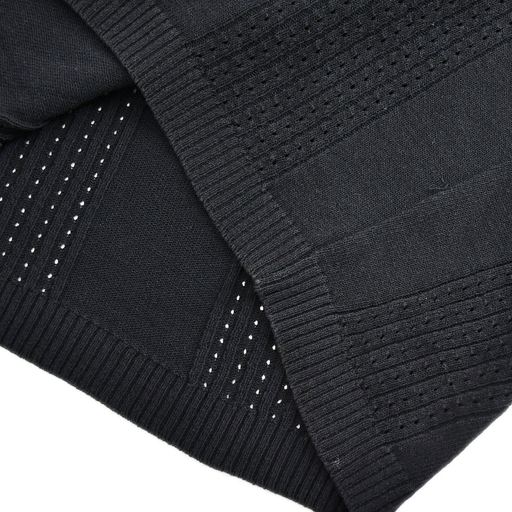 Top Quality Chanel Short Sleeve Sweater Knit Tops Black 02P #38