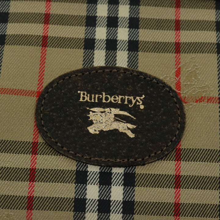 BURBERRYSs Nova Check Clutch Bag Canvas Beige Brown Auth 65370