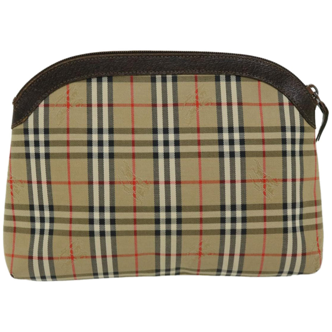 BURBERRYSs Nova Check Clutch Bag Canvas Beige Brown Auth 65370