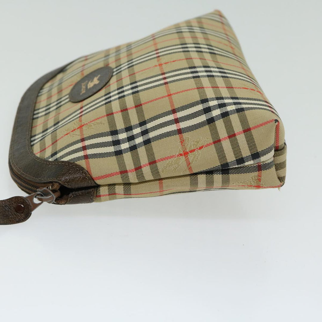 BURBERRYSs Nova Check Clutch Bag Canvas Beige Brown Auth 65370