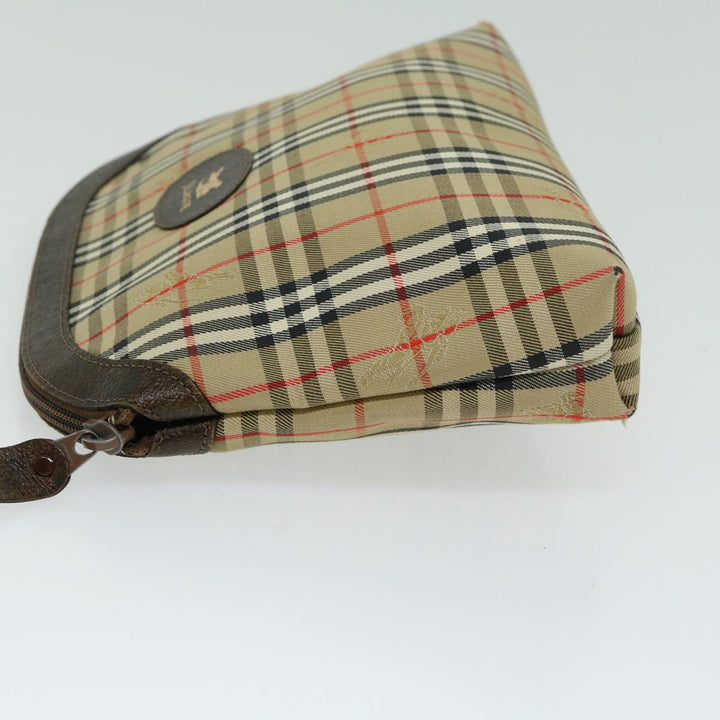 BURBERRYSs Nova Check Clutch Bag Canvas Beige Brown Auth 65370