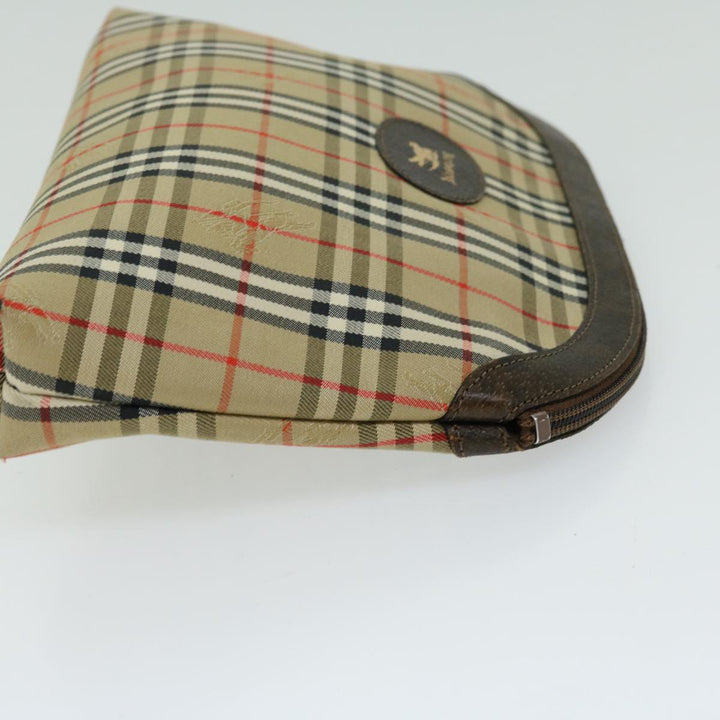 BURBERRYSs Nova Check Clutch Bag Canvas Beige Brown Auth 65370