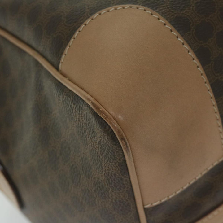 Celine Macadam Canvas Boston Bag PVC Brown  65445