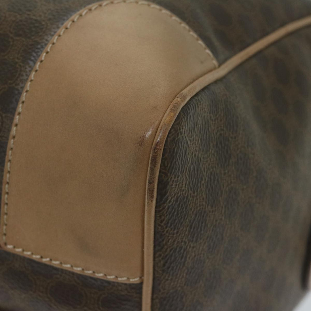 Celine Macadam Canvas Boston Bag PVC Brown  65445