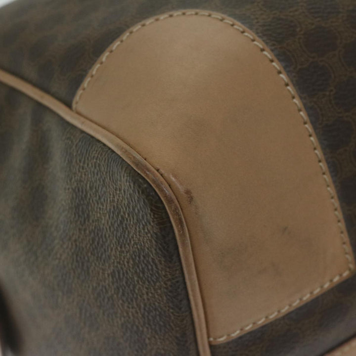 Celine Macadam Canvas Boston Bag PVC Brown  65445