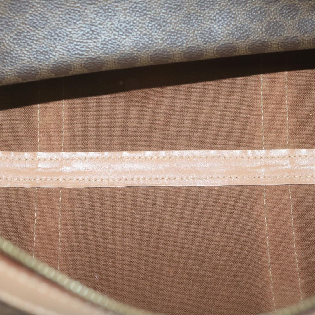 Celine Macadam Canvas Boston Bag PVC Brown  65445