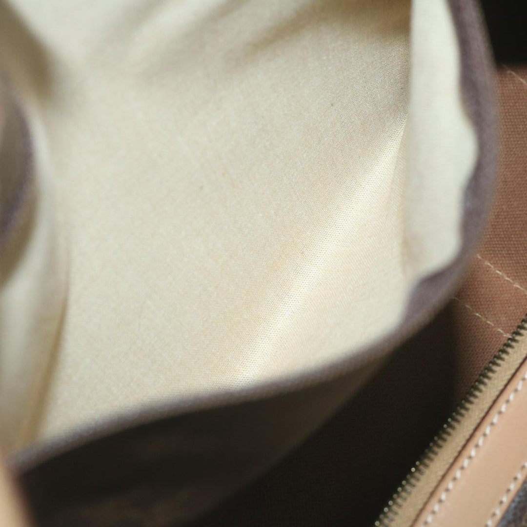 Celine Macadam Canvas Boston Bag PVC Brown  65445
