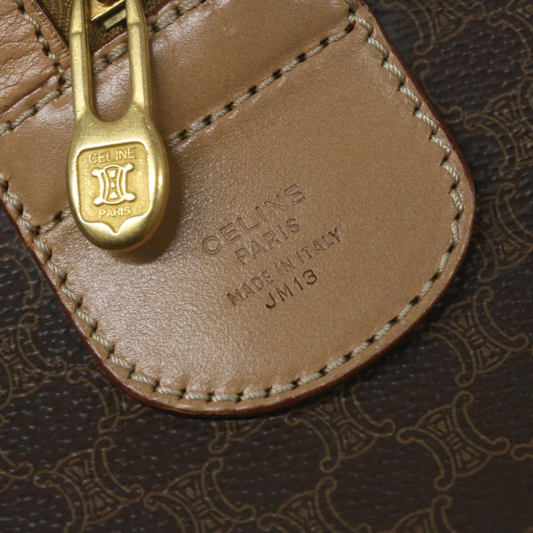 Celine Macadam Canvas Boston Bag PVC Brown  65445