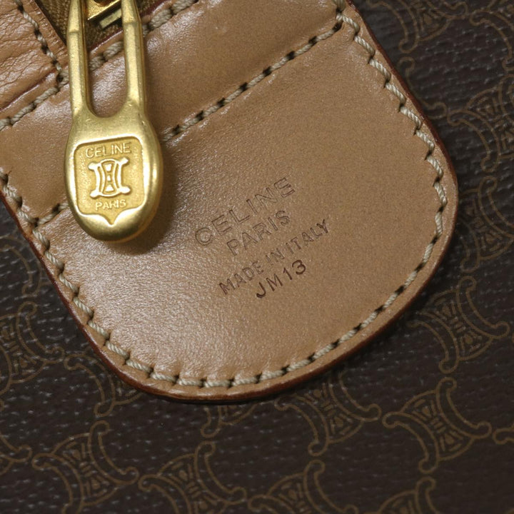 Celine Macadam Canvas Boston Bag PVC Brown  65445