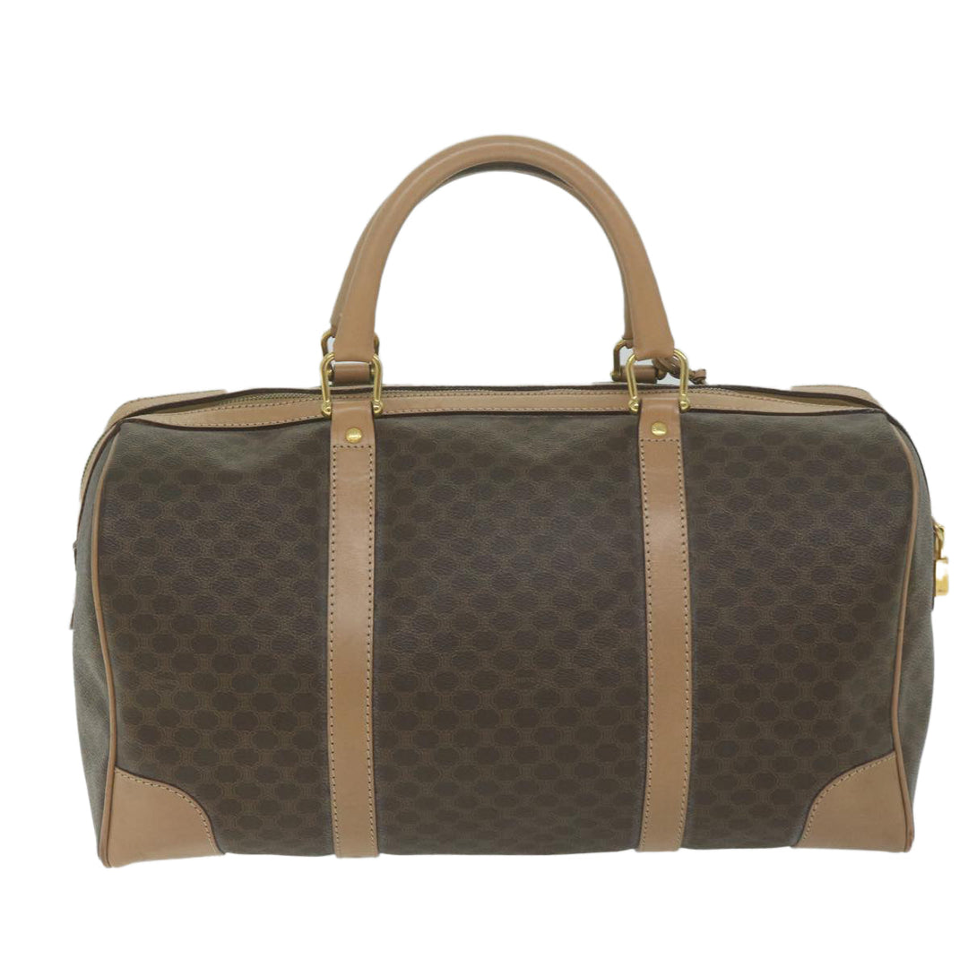 Celine Macadam Canvas Boston Bag PVC Brown  65445