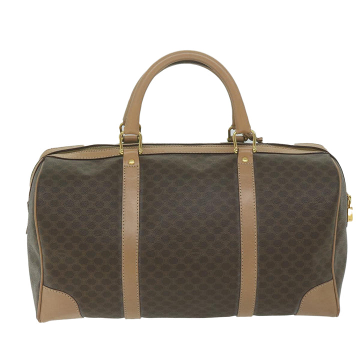 Celine Macadam Canvas Boston Bag PVC Brown  65445
