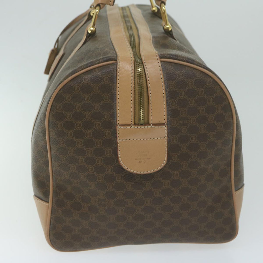 Celine Macadam Canvas Boston Bag PVC Brown  65445