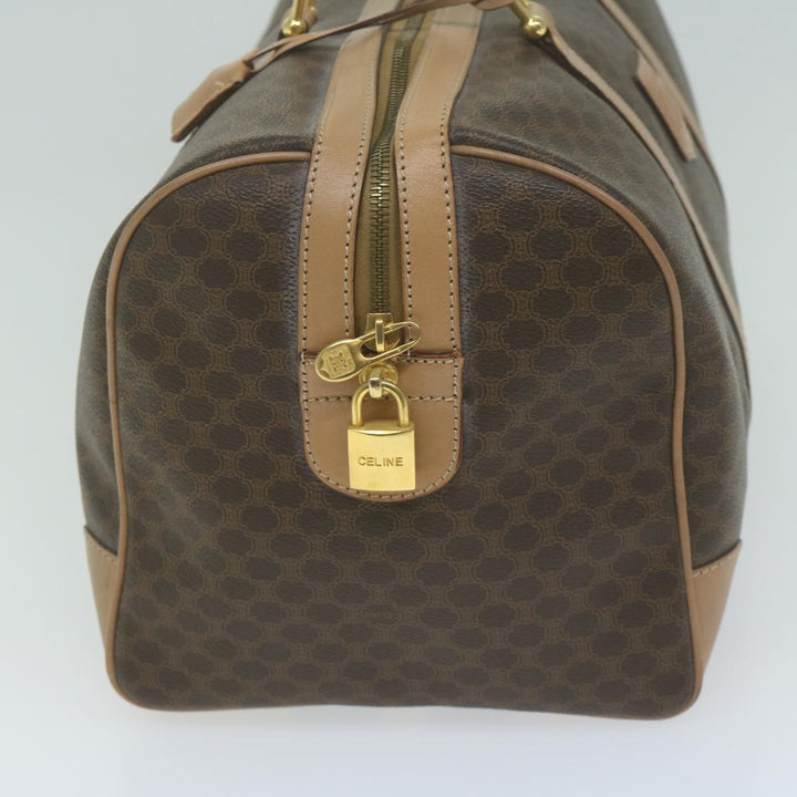 Celine Macadam Canvas Boston Bag PVC Brown  65445