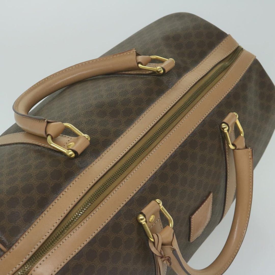 Celine Macadam Canvas Boston Bag PVC Brown  65445