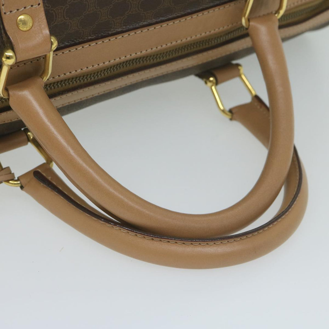 Celine Macadam Canvas Boston Bag PVC Brown  65445