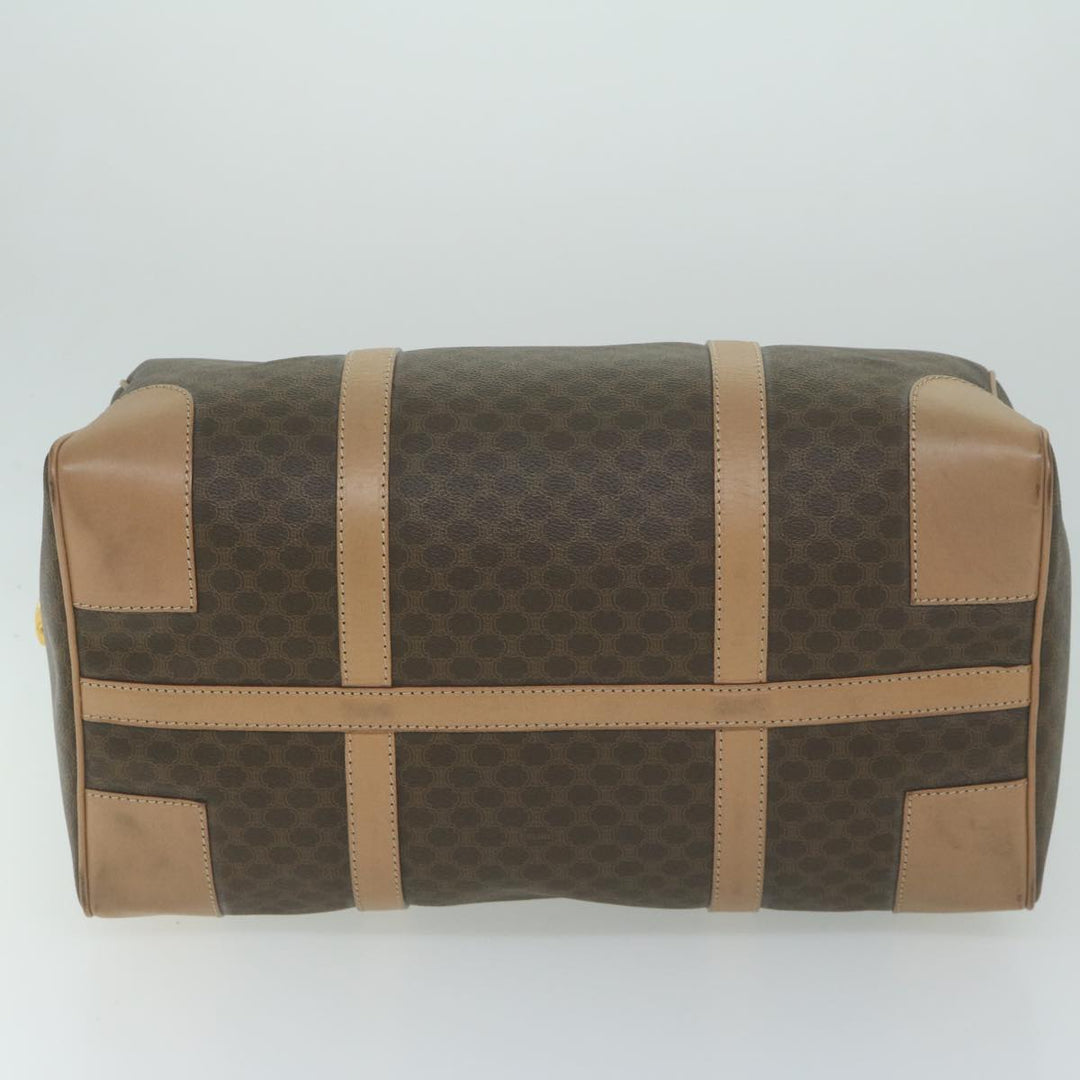 Celine Macadam Canvas Boston Bag PVC Brown  65445