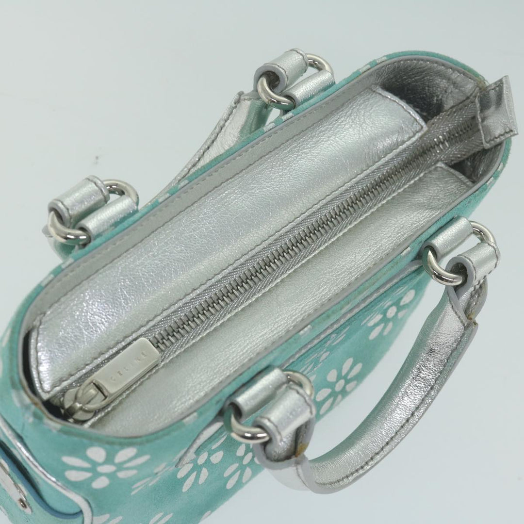 Celine Hand Bag Suede Light Blue Auth 65527