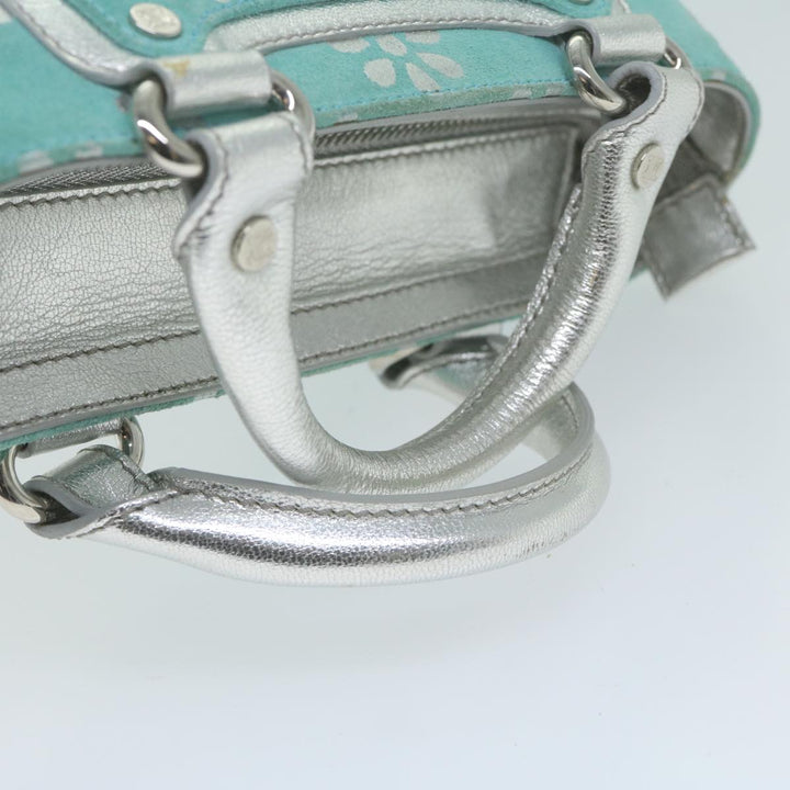 Celine Hand Bag Suede Light Blue Auth 65527