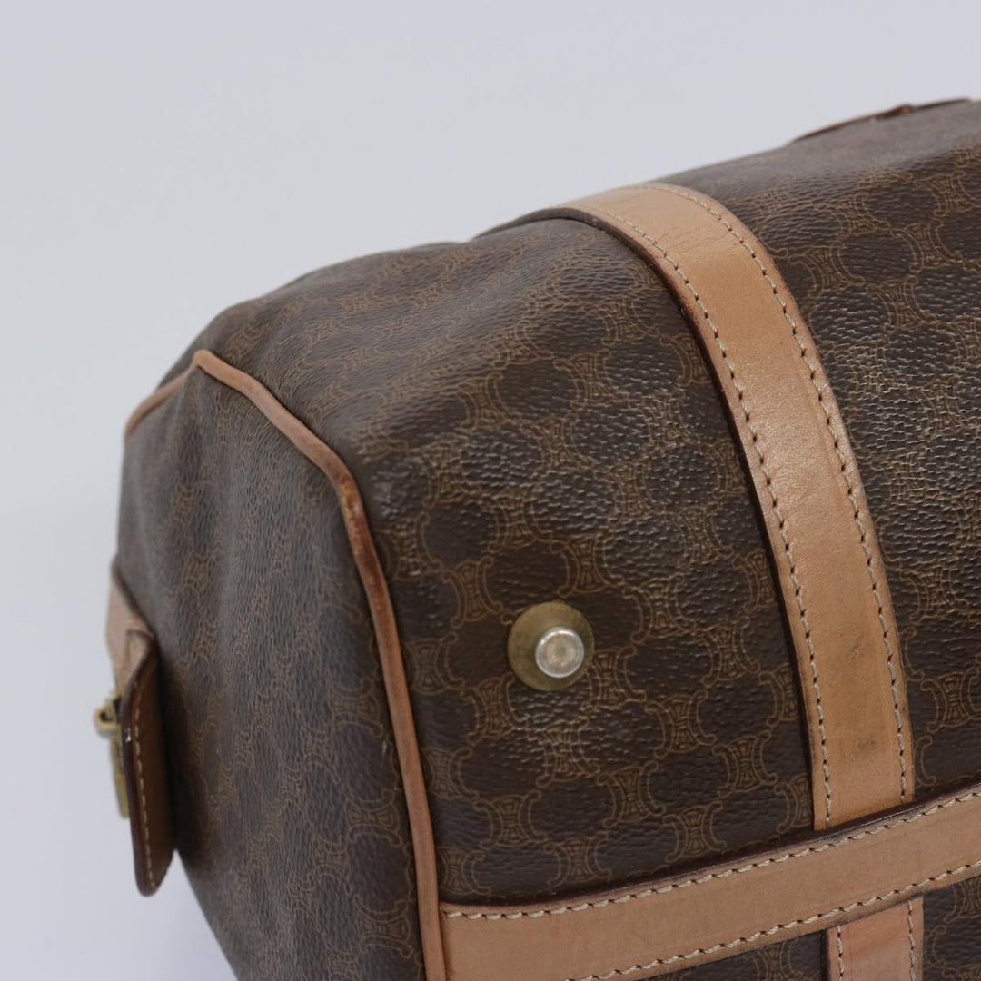 Celine Macadam Canvas Boston Bag PVC Brown  65586