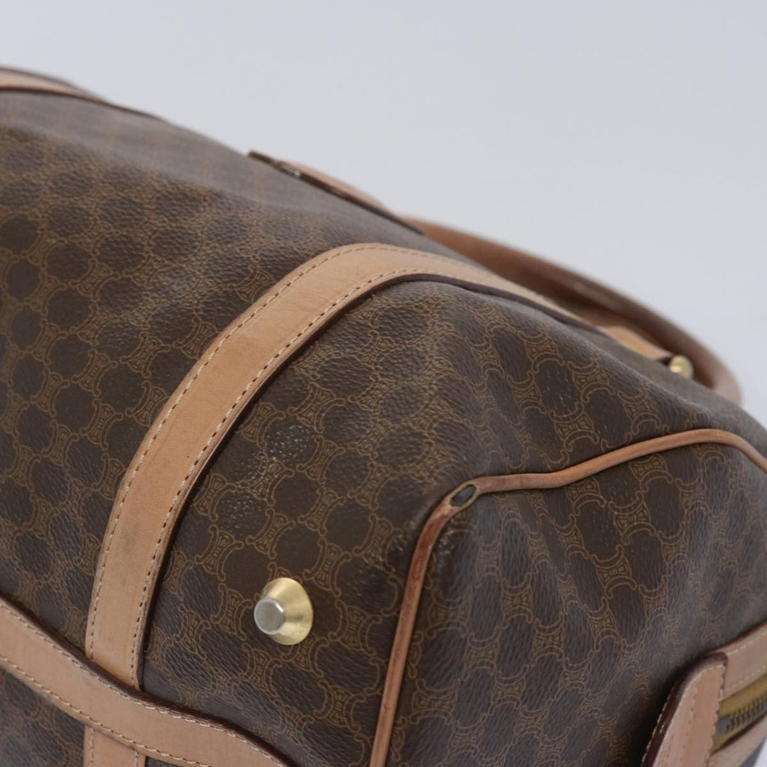 Celine Macadam Canvas Boston Bag PVC Brown  65586