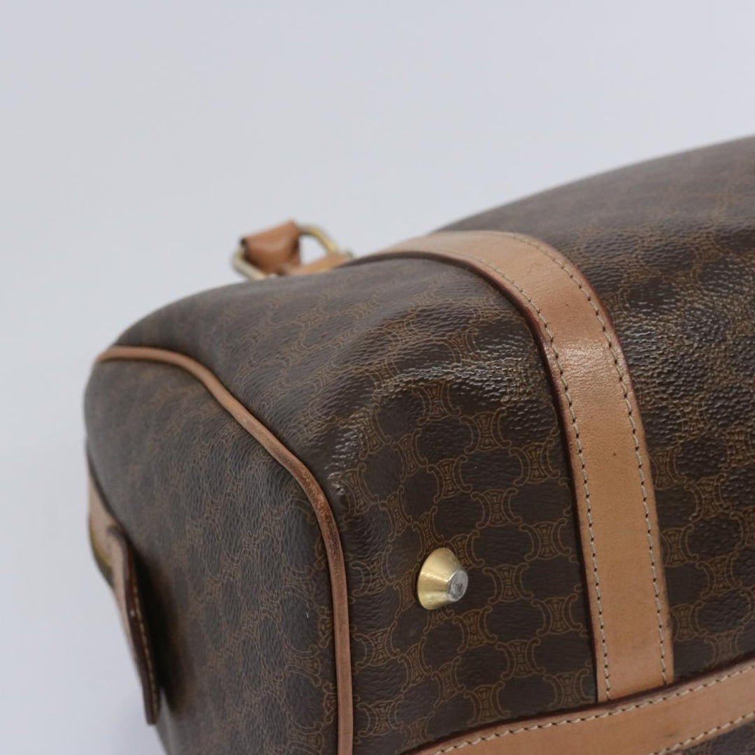 Celine Macadam Canvas Boston Bag PVC Brown  65586