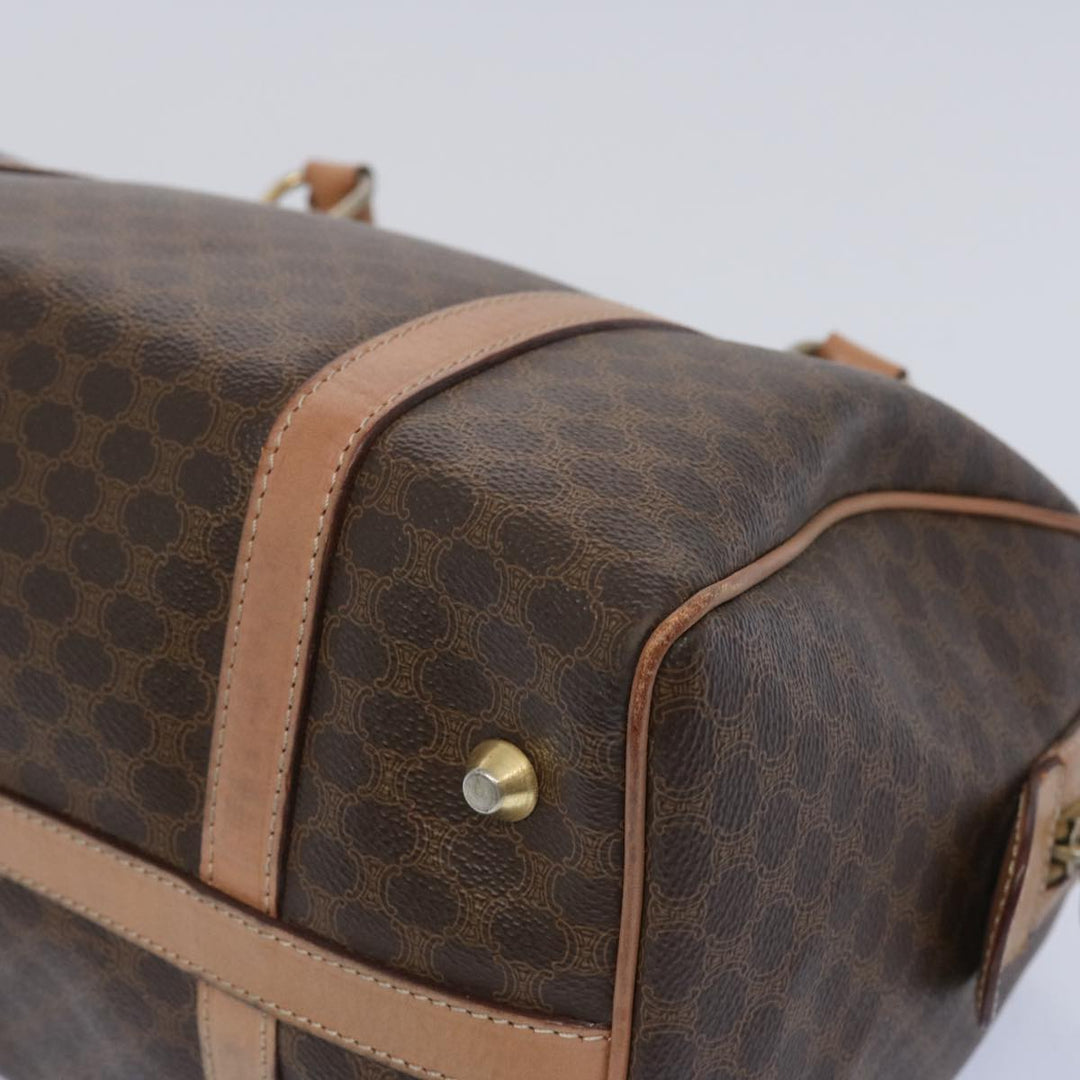 Celine Macadam Canvas Boston Bag PVC Brown  65586