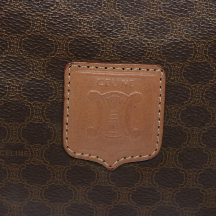 Celine Macadam Canvas Boston Bag PVC Brown  65586