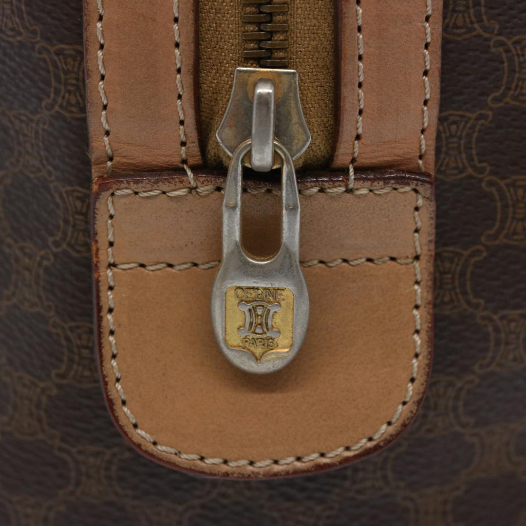 Celine Macadam Canvas Boston Bag PVC Brown  65586