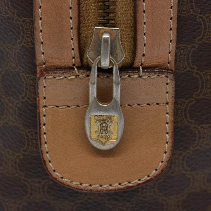 Celine Macadam Canvas Boston Bag PVC Brown  65586