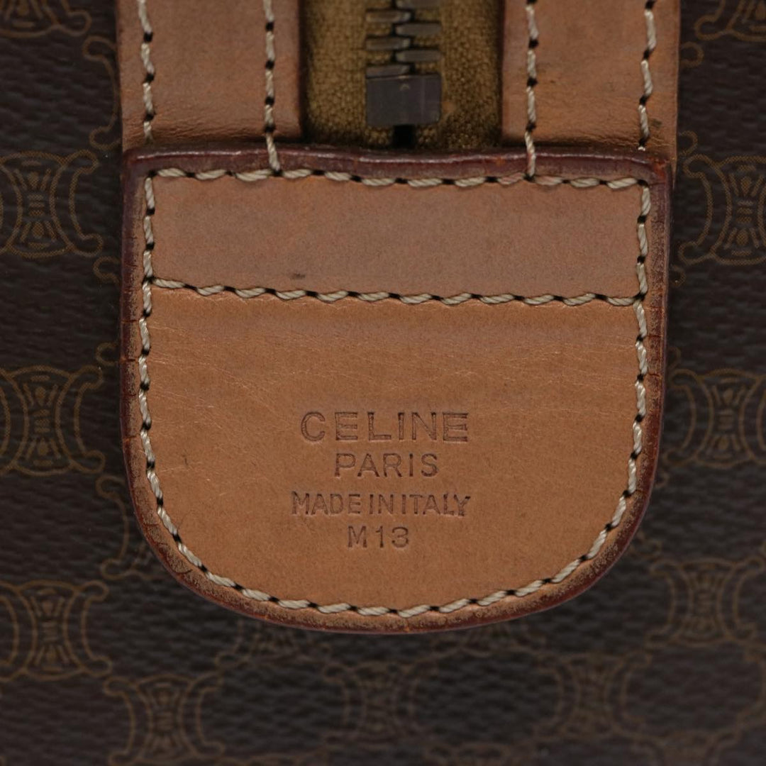Celine Macadam Canvas Boston Bag PVC Brown  65586
