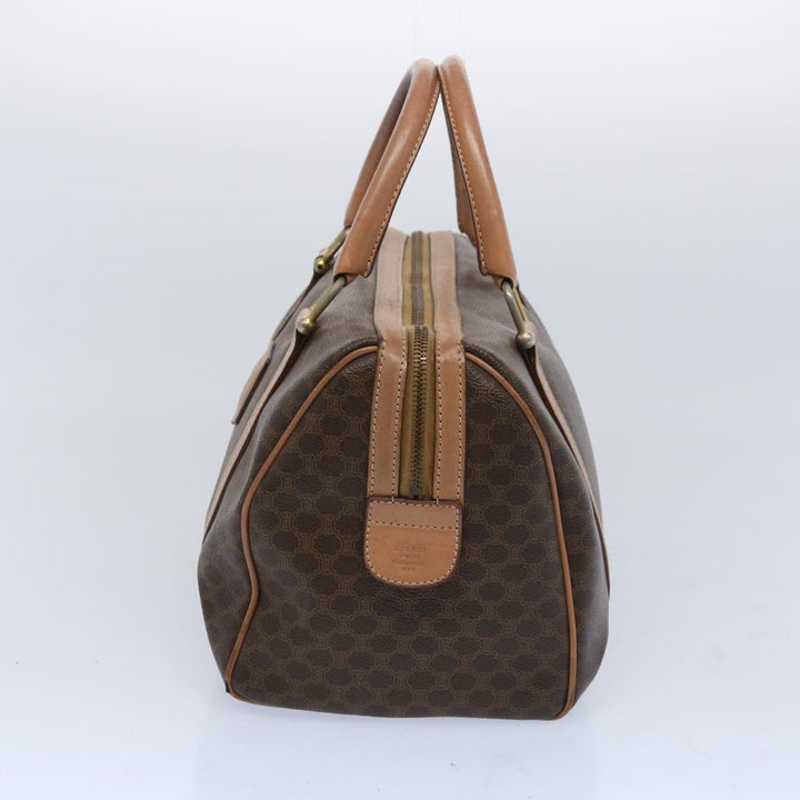 Celine Macadam Canvas Boston Bag PVC Brown  65586
