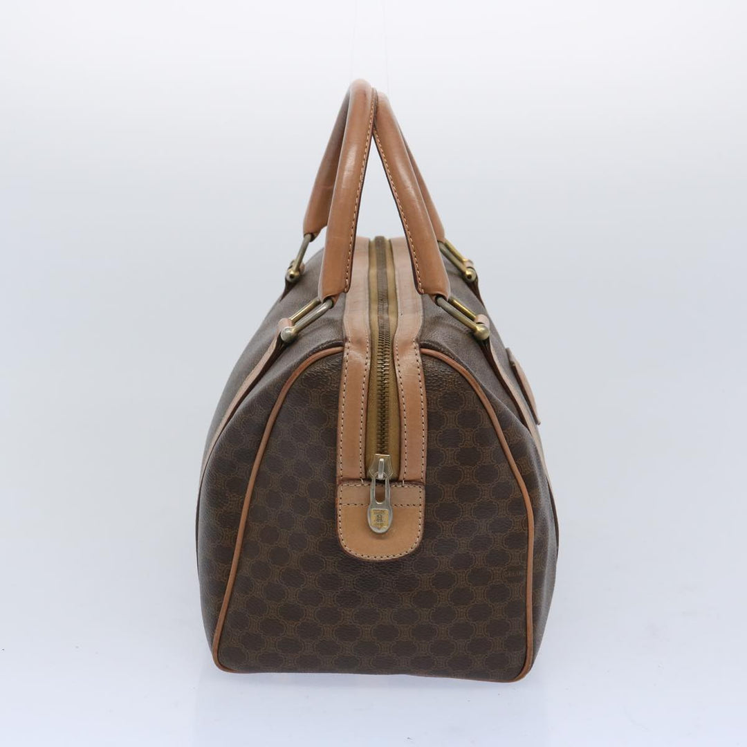 Celine Macadam Canvas Boston Bag PVC Brown  65586