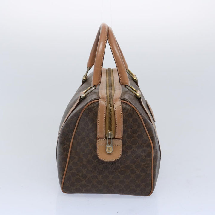 Celine Macadam Canvas Boston Bag PVC Brown  65586