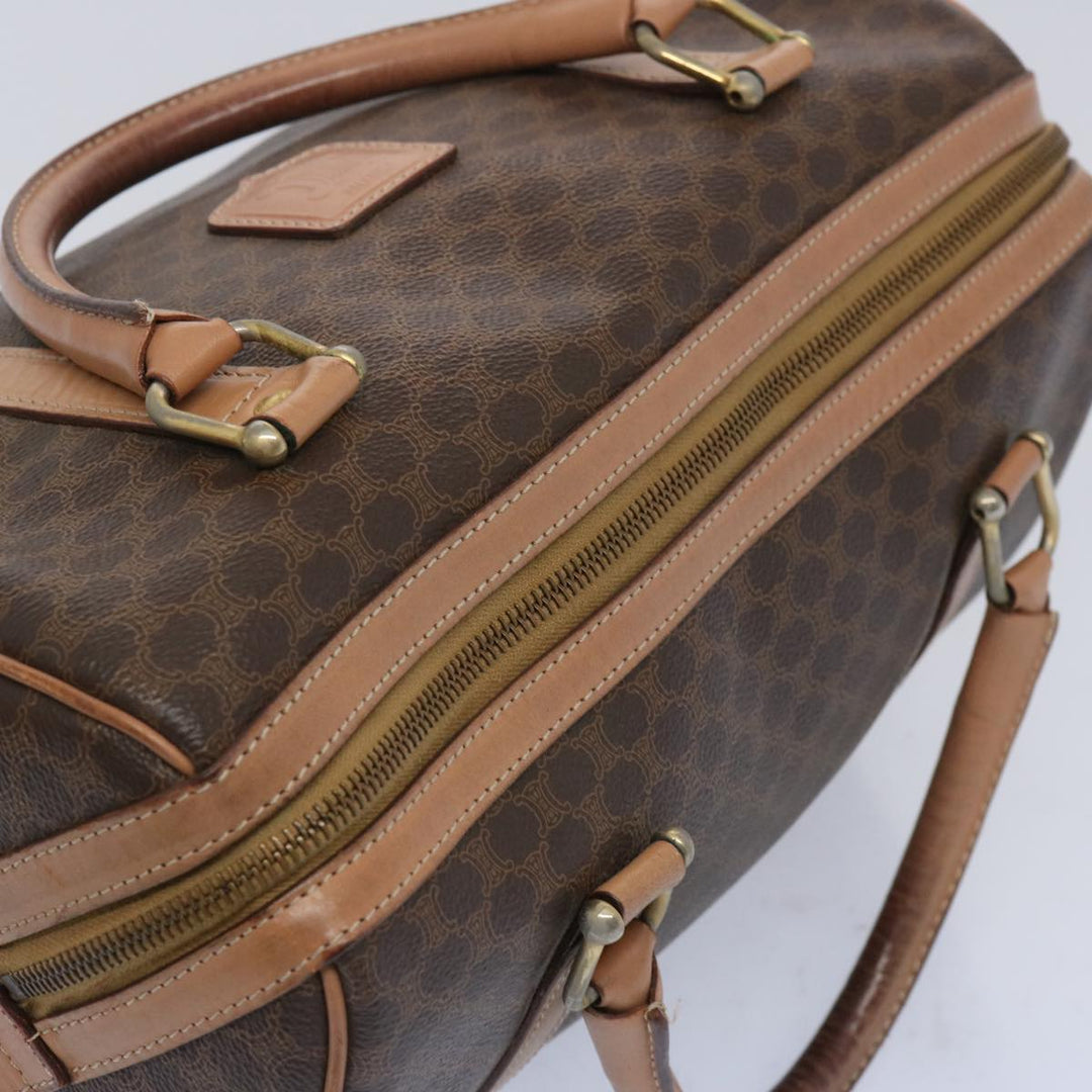 Celine Macadam Canvas Boston Bag PVC Brown  65586