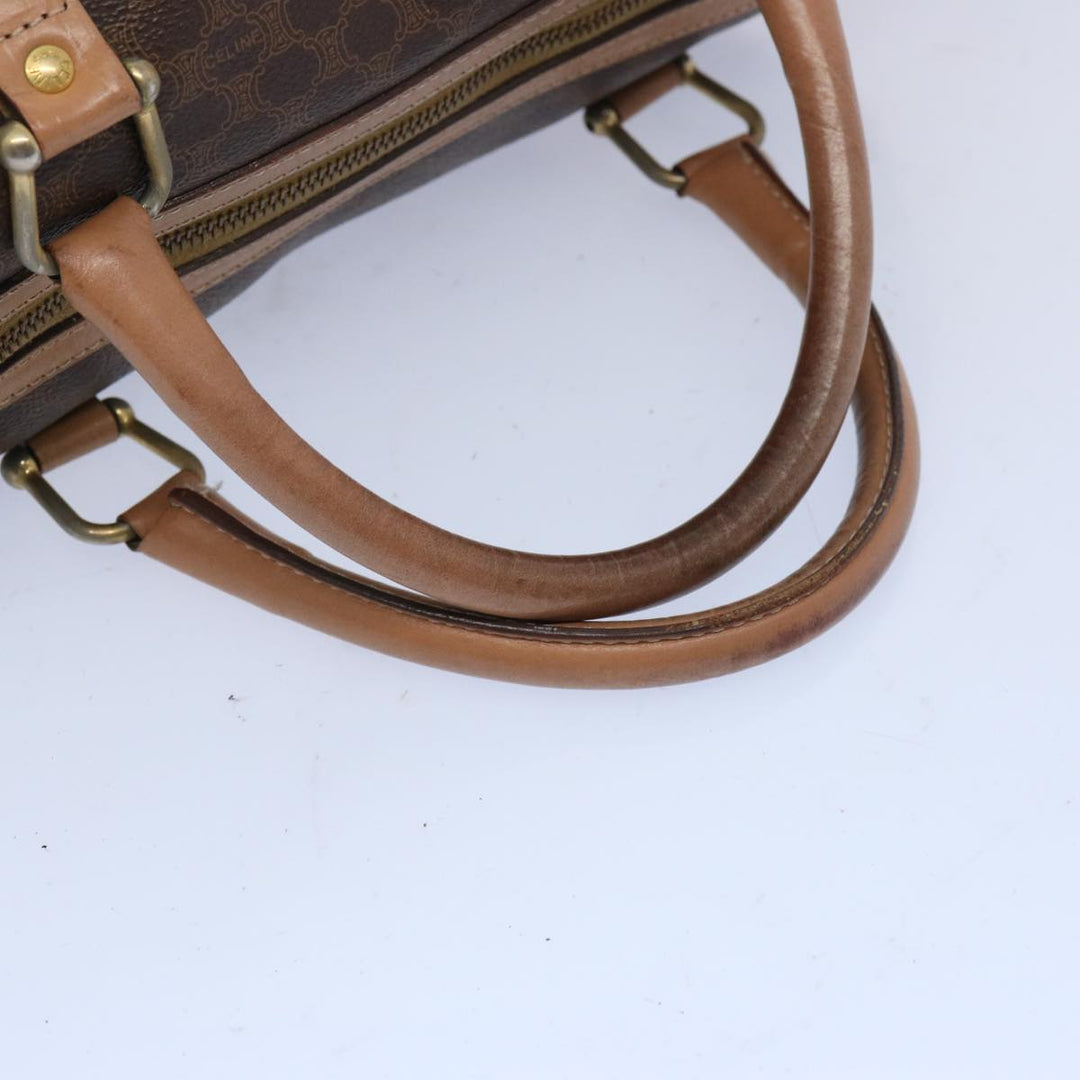 Celine Macadam Canvas Boston Bag PVC Brown  65586
